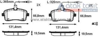 FREN BALATA ÖN FISLI PEUGEOT 407 (6D) 1.6 HDI 110 HP 2004-2011 / PEUGEOT 407 (6D) 1.8İ 110 HP 2004-2011 resmi