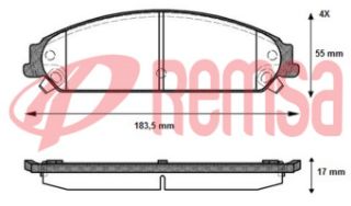 FREN BALATA ÖN İKAZLI 17.80MM CHRYSLER 300C 2004-/ LANCİA THEMA (LX) 3.0 2011-2014/ DODGE CHALLENGER COUPE 2008- resmi