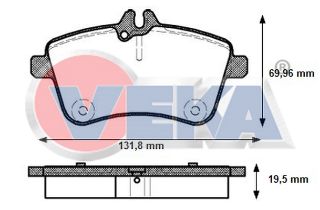 FREN BALATA ÖN MERCEDES B SERISI (W245) B 200 CDI 2005-2011 / MERCEDES A SERISI (W169) A 200 2004-2012 / MERCEDES B SERISI (W245) B 200 CDI 2005-2011 resmi