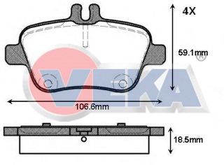FREN BALATA ARKA İKAZLI MERCEDES A SERISI (W169) A 170 CDI 2004-2012/ A 200 2004-2012/ A 160 CDI 2004-2012/  B SERISI (W246) B 160 2011-/ GLA SERISI (X156) GLA 180 CDI 2013-/ GLA 200 2013- resmi