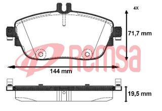 FREN BALATA ÖN MERCEDES A SERISI (W176) A 200 2012-/ A 180 2012-/ B SERISI (W246) B 160 2011-/ B 180 2011- / GLA SERISI (X156) GLA 200 CDI 2013-/ GLA 200 2013-/ CLA COUPE (C117) 200 2013- resmi