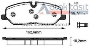 FREN BALATA ÖN İKAZLI LAND ROVER RANGEROVER III 3.0 TD 6 2002-2012 / LAND ROVER DISCOVERY (TAA) 2.7 TD 2004-2010 resmi