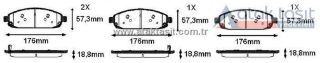 FREN BALATA ÖN JEEP GRAND CHEROKEE III (WH,WK) 3.0 CRD 18.80MM 2005-2010 / COMMANDER (XK) 3.0 CRD 2005-2010 resmi