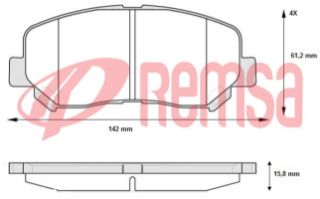 FREN BALATA ÖN İKAZLI 15.80MM MAZDA CX-5 (KE,GH) 2.0 - 2.2 D 4X4 2011- / JEEP CHEROKEE (KL) 2.0 CRD - 3.2 V6 2014- resmi