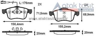 FREN BALATA ÖN FISLI ALFA ROMEO 159 (939) 1.8 TBI 2006-2011/ 159 (939) 1.9 JTDM 2006-2011/ 159 (939) 2.0 JTDM 2006-2011/ BRERA 2.0 JTDM 2006-2011/ SPIDER (939) 2.0 TS 2006- resmi