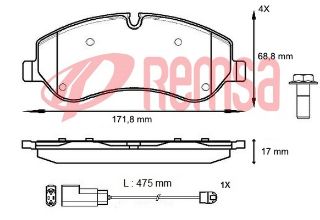 FREN BALATA ÖN FISLI 17MM FORD TRANSİT CUSTOM (V362) 2.2 TDCI 2012-/ TRANSİT (V363) 2.2 TDCI 2014- resmi