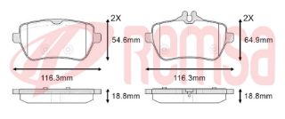 FREN BALATA ARKA MERCEDES S SERISI (W222,V222,X222) S 350 D 18.80MM 2013-/ S SERISI S 400 HYBRID 2013-/ S SERISI S 500 2013-/  S SERISI S 600 2013-/ SL (R231) 350 2012-/ SL 500 2012- resmi
