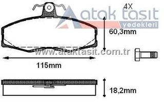 FREN BALATA ÖN SKODA FAVORIT 136 1.3 1989-1994 / FORMAN 1.3 1990-1994 / FAVORIT PİCK UP 1.3 1992-1997/ FORD SIERRA (GBC) 1.6 1982-1987 resmi