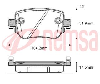 FREN BALATA ARKA İKAZLI VOLKSWAGEN CADDY IV 1.6 TDI 2015-/ SEAT LEON (5F) 1.8 TSI 2012-/ 2.0 TDI 2012-/ LEON CUPRA 2.0 TDI 2006-/ SKODA OCTAVIA (5E3) 2.0 TDI 2012- resmi