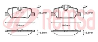 FREN BALATA ARKA MİNİ COOPER ONE (F56) 1.2 2013-/ MİNİ COOPER ONE (F56) 1.5 2013- / MİNİ COOPER S (F56) 2.0 2013-/ MİNİ COOPER (F56) 1.5 D 2013-/ MİNİ COOPER ONE (F56) 1.5 D 2013- resmi