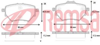 FREN BALATA ARKA CITROEN C4 PICASSO II 1.6 VTI 2013-/ C4 PICASSO II 1.6 HDI 2013-/ 308 II 1.6 HDI 2014-/ 3008 SUV 1.6 BLUEHDI 2016-/ RIFTER (K9) 1.6 HDI 2019-/ 3008 SUV 1.6 THP 2016- resmi