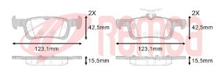 FREN BALATA ARKA PEUGEOT 308 II 1.6 HDI 2014- / 308 II 1.6 THP 2014- / 308 II 1.2 VTI 2014- resmi