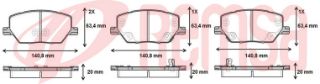 FREN BALATA ÖN İKAZLI FIAT 500X 1.4 2014- / FIAT 500X 1.6 2014- / JEEP RENEGADE (BU) 1.6 CRD 2014- / RENEGADE (BU) 2.0 CRD 2014-/ COMPASS 1.6 2017- / COMPASS 2.0 2017- resmi