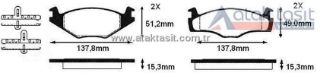 FREN BALATA ÖN VOLKSWAGEN GOLF II (19E,1G1) 1.3 1983-1992 / GOLF II (19E,1G1) 1.6 1983-1992 / resmi