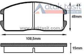 FREN BALATA ÖN MİTSUBİSHİ LANCER III (C1A,C6A) 1.2 15.00MM 1983-1990 / LANCER III (C1A,C6A) 1.5 GLX 1983-1990 resmi