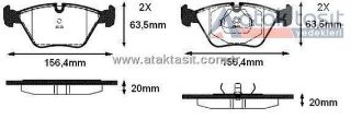 FREN BALATA ÖN BMW 5 SERISI (E34) 518 İ 1987-1995/ (E34) 520 İ 1987-1995/ (E34) 535 İ 1987-1995/ (E34) 524 TD 1987-1995/ (E34) 530 İ V8 1987-1995/ (E34) 525 TDS 1987-1995 resmi