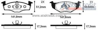 FREN BALATA ÖN VW POLO (6N1) 1.4 1994-1999/ POLO 1.6İ 1994-1999/LUPO 1.4 1998-2005/POLO CLASSIC 1.4 1995-2001/ 1.6 1995-2001/ POLO (6N1) 1.4İ 16V 1994-1999/ POLO (6N1) 1.4 TDI 1994-1999 resmi