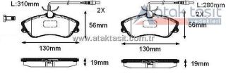 FREN BALATA ÖN FISLI PEUGEOT PARTNER 1.9 D 1996-2008/ PARTNER 2.0 HDI 1996-2008/ 306 1.6İ 1993-2002 / 306 1.8İ 1993-2002/ BERLİNGO 1.9 D 1996-2008/ resmi