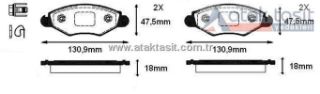FREN BALATA ÖN PEUGEOT 206 (2A/C) 1.4İ 16V 1998-2006 / 206 (2A/C) 1.4 HDI 1998-2006 / 206 (2A/C) 1.6İ 16V 1998-2006 resmi