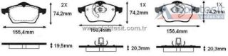 FREN BALATA ÖN OPEL VECTRA B 2.0İ 1995-2003 / VECTRA B 2.5 V6 1995-2003 / CALIBRA A 2.0İ 1995-2003 resmi