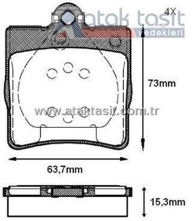 FREN BALATA ARKA E SERISI (W210) E 200 1995-2002 / (W210) E 270 CDI 1995-2002/ (W210) E 280 1995-2002/ (W210) E 220 CDI 1995-2002/ C SERISI (W203) C 180 2000-2006/ (W203) C 200 2000-2006/ resmi
