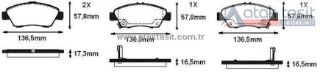 FREN BALATA ÖN İKAZLI HONDA CİVİC VI 1.6İ 1995-2001 / CİVİC VI 1.5İ 1995-2001 / CİVİC VI 1.6 I-VTEC 1995-2001 resmi