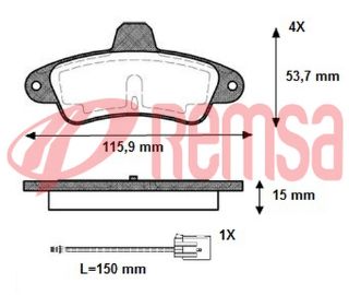 FREN BALATA ARKA FORD MONDEO I 1.6İ 16V 18.00-18.50MM 1993-1996 / MONDEO I 1.8İ 16V 1993-1996 / MONDEO I 1.8 TD 1993-1996 resmi