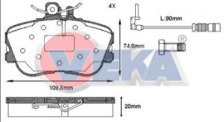 FREN BALATA ÖN MERCEDES C SERISI (W203) C 200 20.00MM 2000-2006 resmi