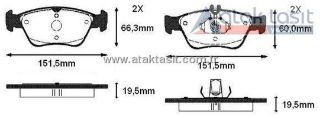 FREN BALATA ÖN MERCEDES E SERISI (W210) E 230 1995-2002/ (W210) E 200 1995-2002/ (W210) E 200 CDI 1995-2002/ (W210) E 270 CDI 1995-2002/ (W210) E 280 1995-2002/ (W210) E 320 CDI 1995-2002 resmi