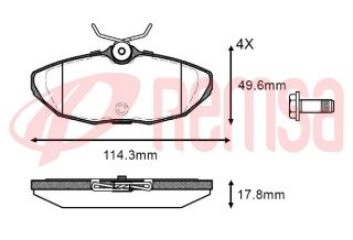 FREN BALATA ARKA JAGUAR S TYPE (CCF) 2.5 V6 17.80MM 1999-2009 resmi
