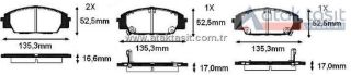 FREN BALATA ÖN 16.6MM - 17.MM HONDA CİVİC VII 2.0 I-VTEC 2000-2006 / CİVİC VII 2.0 TYPE-R 2000-2006/ S2000 2.0 V-TEC 1999- resmi