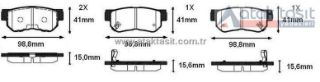 FREN BALATA ARKA İKAZLI HYUNDAİ SANTA FE 2.0 CRDI 2001-2006/ SANTA FE 2.0İ 2001-2006/ SANTA FE 2.4İ 16V 2001-2006/ SANTA FE 2.7İ V6 2001-2006/ MATRİX 1.5 CRDI 2001-2010/ MATRİX 1.6 2001-2010 resmi