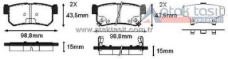 FREN BALATA ARKA SSANGYONG REXTON 2.7 XDI 15.00MM 2004- / ACTYON I 2.0 XDI 4WD 2005-2012 resmi