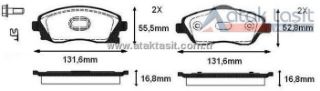 FREN BALATA ÖN İKAZLI OPEL CORSA C 1.3 CDTI 2000-2006/ CORSA C 1.0 2000-2006/ CORSA C 1.2 2000-2006 / CORSA C 1.4 2000-2006/ CORSA C 1.7 CDTI 2000-2006 resmi