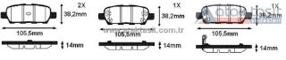 FREN BALATA ARKA NİSSAN QASHQAI 1.5 DCI 2007-2014/ QASHQAI 1.6İ 2007-2014/ QASHQAI 2.0 DCI 2007-2014/ X-TRAİL 2.0 DCI 2007-2013/  X-TRAİL 2.0İ 2007-2013/RENAULT KOLEOS 2.0 DCI 2008-2014 resmi