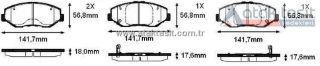 FREN BALATA ÖN İKAZLI TEL DELIKLI HONDA CİVİC X (FC) 1.6İ 18.00-17.60MM 2016- / CR-V II 2.0İ 2002-2006 resmi