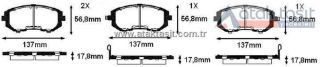 FREN BALATA İKAZLI ÖN SUBARU IMPREZA 2.0İ 17.80MM 2000-2007/ LEGACY III 2.0İ 1998-2003/ LEGACY III 2.5İ 17.80MM 1998-2003/ FORESTER 2.0İ 2002-2007/ FORESTER 2.0 S 2002-2007/ FORESTER 2.0 4X4 2008-2013 resmi