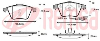 FREN BALATA ÖN FISLI AUDI TT (8J3) 2.0 TDI 2006-2013 / (8J3) 2.0 TFSI 2006-2013 / (8J3) 1.8 TFSI 2006-2013 / VW GOLF VI 2.0 TDI 2008-2013 / GOLF VI 2.0 TSI 2008-2013 resmi