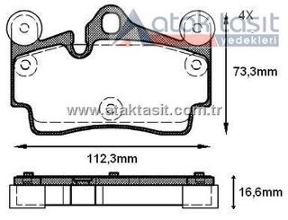 FREN BALATA ARKA TOUAREG 6.0İ W12 16.60MM 2002-2010/ AUDI Q7 3.0 TFSI 2006-/ Q7 4.2 FSI 2006-/ Q7 3.0 V12 TDI 2006-/ PORSCHE CAYENNE 3.2İ 2002-2010/ CAYENNE 3.0 TDI 2002-2010/ CAYENNE 3.6İ 2002-2010 resmi