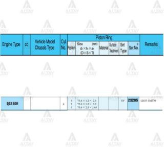 SEGMAN ALMERA 02-07 1.5  73.60MM  QG15DE  STD TAKIM resmi