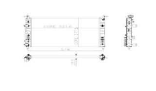 RADYATÖR PALİO 1.2-ALBEA 1.6 AC KLİMASIZ MEK 530X379X22 2 SIRA AL PL SİSTEM resmi