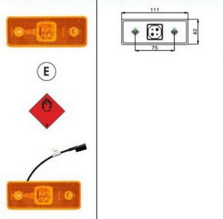 SIDE MARKER 24V LEDLİ BRAKETSİZ İKİLİ KABLO resmi