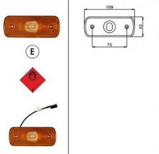LEDLİ SIDEMARKER TEK LED 250MM KABLOLU 24V resmi
