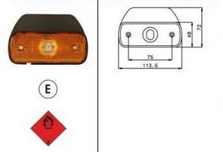 SIDE MARKER TEK LED 250MM TES İÇ BAG 24V resmi