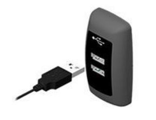 USB ŞARJ UNITESI DÜZ TİP MAVI LED GRİ GOVDE 12/24V 4,2A resmi