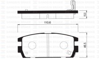ARKA BALATA HYUNDAİ TERRACAN 01 2.5TD-2.9CRDİ-3.5İ V6 110.6X45.5X15.8/16.2 MM GDB3296 resmi