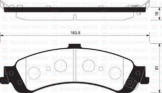 BALATA ARKA DİSK CADILLAC ESCALADE 03-06 CHEVROLET AVALANCHE 02 TAHOE 00-06 resmi