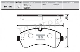 ÖN BALATA CRAFTER ÇİFT TEKER BALON TEKER 2.5 TDI 04/06 5.000KG SPRINTER 3 5 06.06 GDB1696 resmi