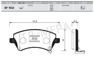 ÖN BALATA COROLLA 1.4-1.6-1.4VVTİ-1.6VVTİ-1.8 VVTİ 02-07 1.4 D4D 04-07 2.0D4D 02-07 GDB3288 resmi