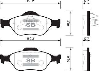 ÖN BALATA FİESTA 1.4TDCİ ABSLİ 00 FUSİON 02 MAZDA 121 96 MAZDA II 03 GDB1419 resmi